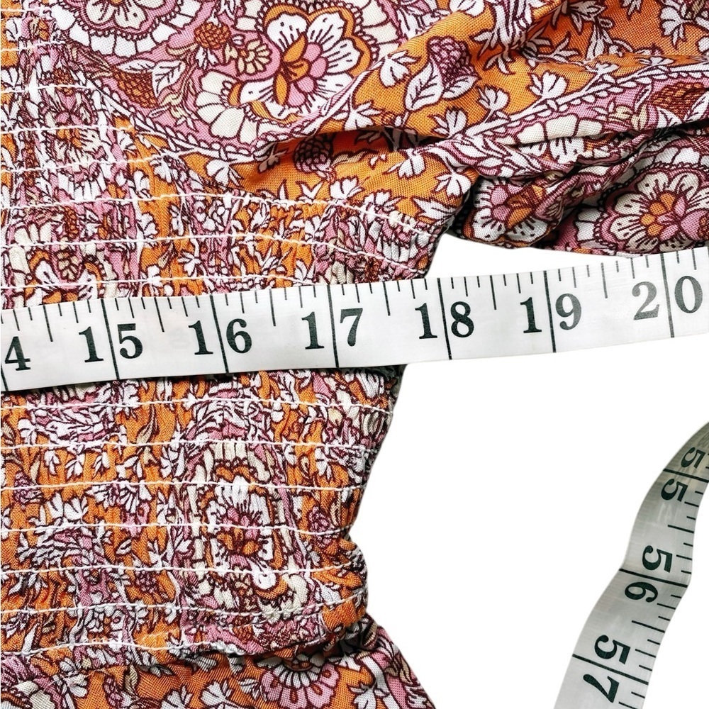 Mason & Belle Women's Paisley Print Top - Orange, Pink, and White - Picture 10 of 13